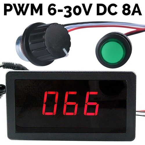 Regulátor otáček pro stejnosměrné DC motory - PWM DC 6-30V, 8A