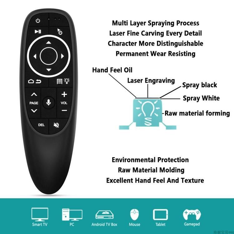G10s air mouse univerzální dálkový ovladač 2.4GHz USB s gyroskopem a podsvícený, briv