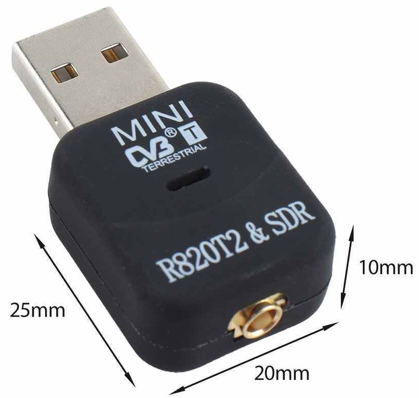 Miniaturní RTL SDR USB přijímač založený na RTL2832 + R820T, podporuje SDR ADS-B