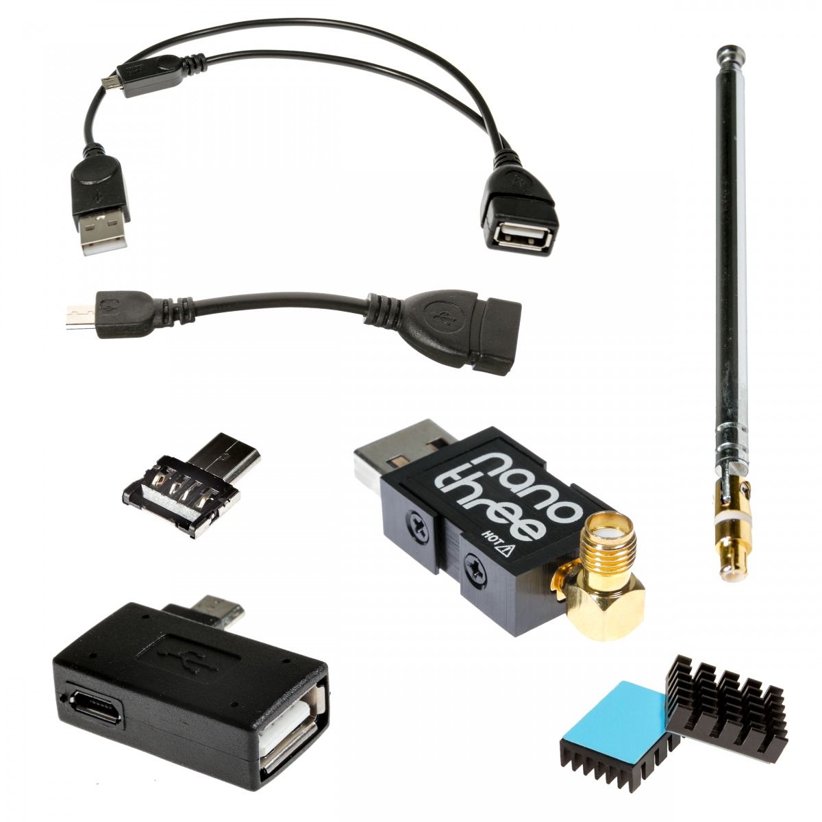 NESDR Nano 3 USB OTG SDR RTL přijímač sada