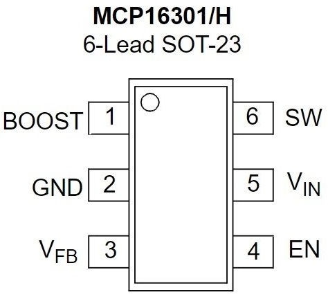 MCP16301T-E/CH napěťový regulátory napětí