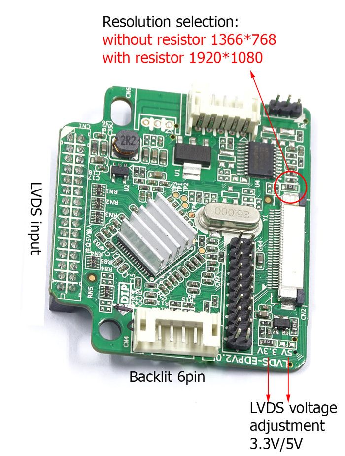 LVDS 30P do eDP deska adaptér