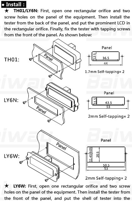 LY6N 12V-48V LCD indikátor stavu baterie, panelový