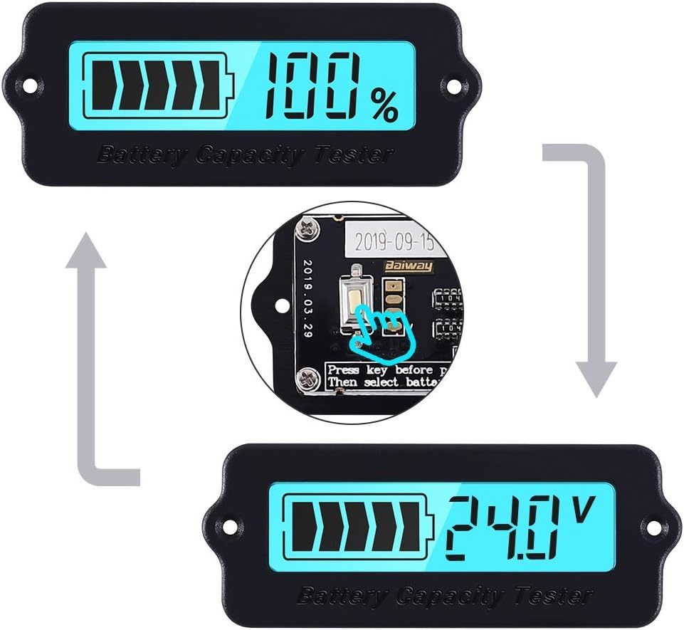 LY6N 12V-48V LCD indikátor stavu baterie, panelový