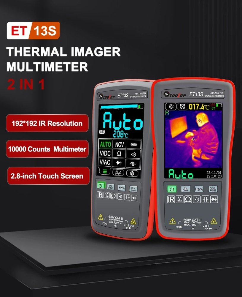 TOOLTOP ET13S 2v1 termokamera a multimetr, briv