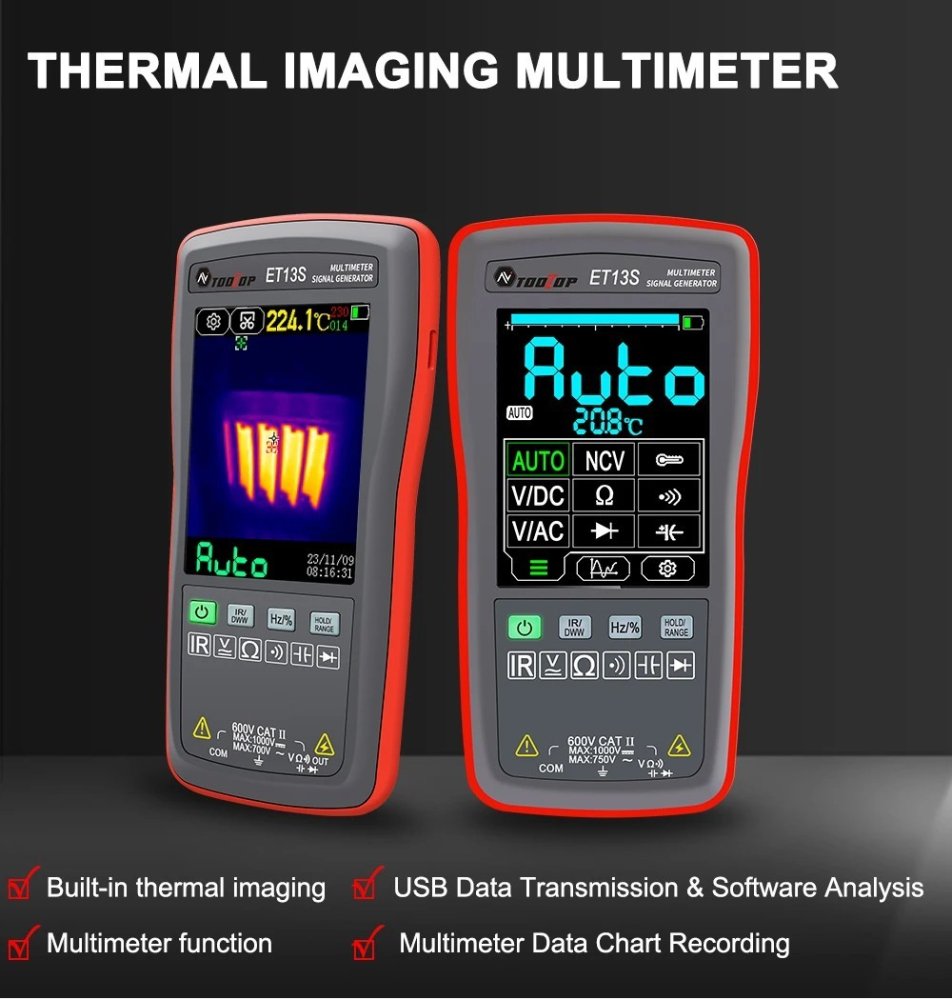 TOOLTOP ET13S 2v1 termokamera a multimetr, briv