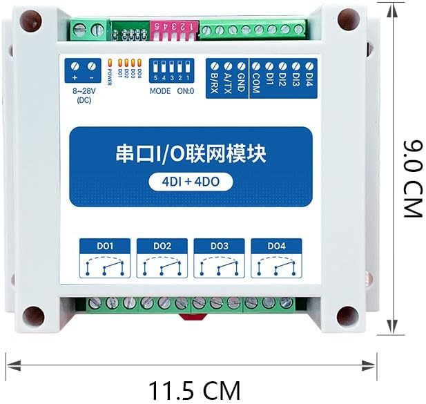 MA0-1-AXCX4040 ModBus RTU Sériový IO Modul s RS485 4DI+4DO, briv