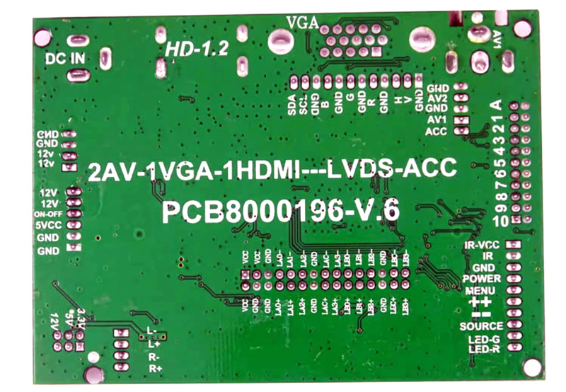 PCB8000196 HDMI na LVDS převodní deska pro LCD panely, briv