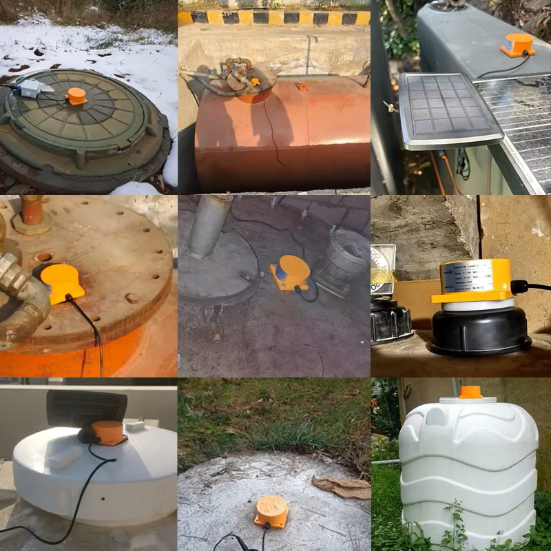 ME201R Ultrazvukový senzor hladiny s LED a teplotním indikátorem, briv