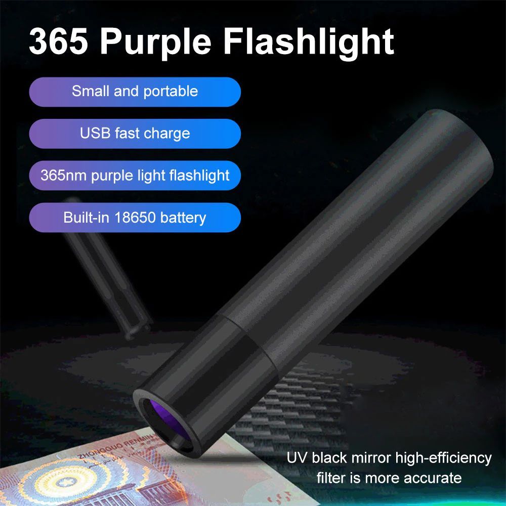 TP-165UV-1 (D02) UV LED svítilna s USB baterií 365nm, briv