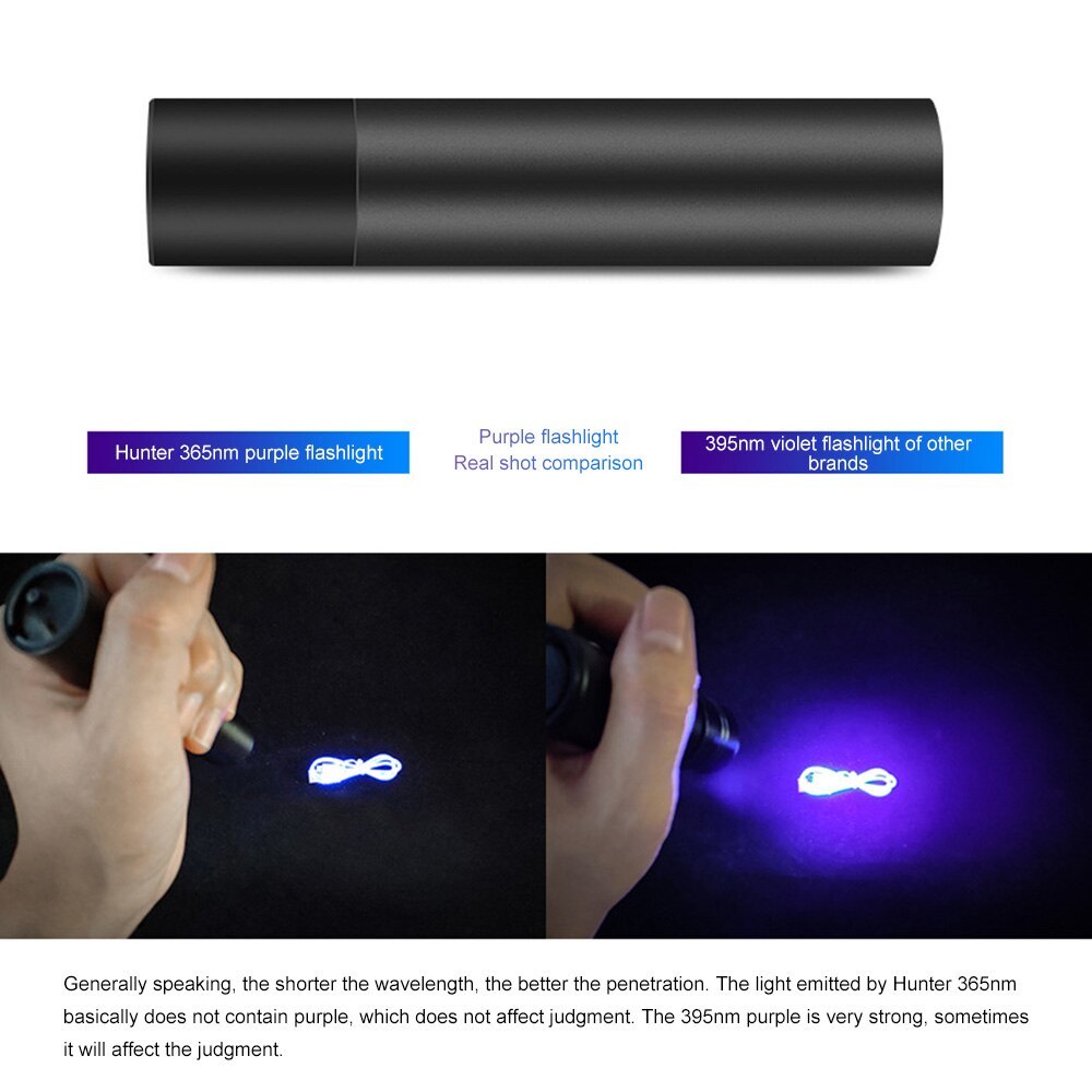 TP-165UV-1 (D02) UV LED svítilna s USB baterií 365nm, briv