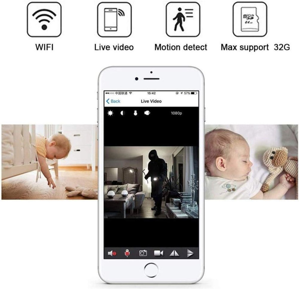 V88 WiFi Full HD kamerový modul s baterií - Skrytá kamera, briv