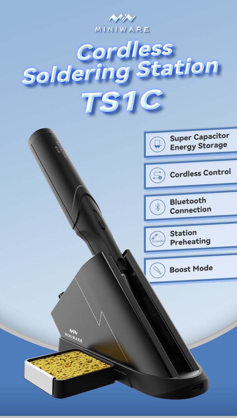 TS1C bezšňůrová digitální programovatelná pájecí stanice s displejem OLED  