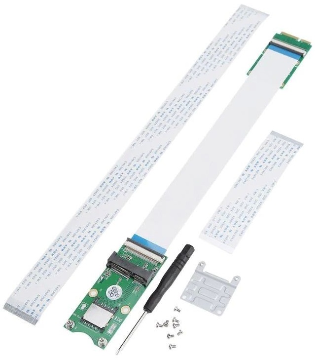 Mini PCI-E X mSATA Flexible Extender Cable with SIM 8 Pin Card Slot