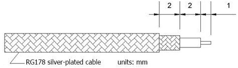 Vysoce kvalitní anténní kabel pigtail SMA Female (se závitem vně a otvorem) 