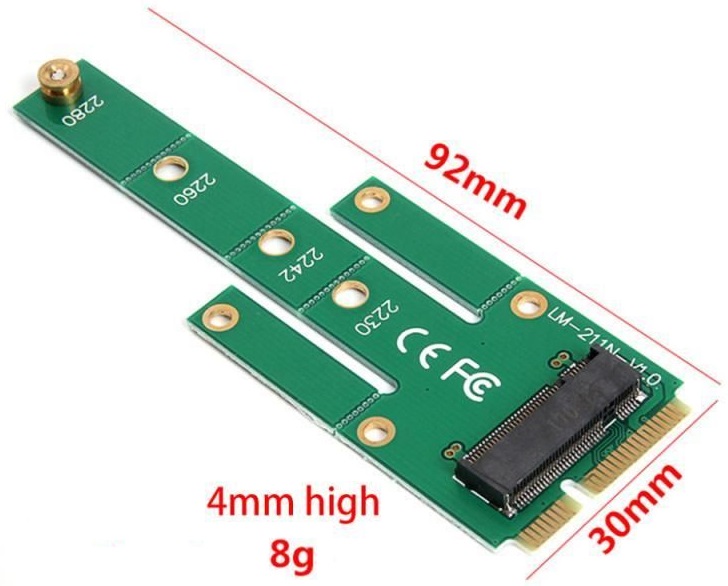 mSATA na M.2 NGFF adaptér