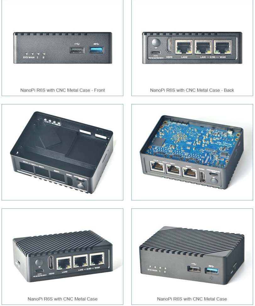 NanoPi R6S 8GB RAM, 64GB eMMC - Vysoce výkonný mini-router, briv