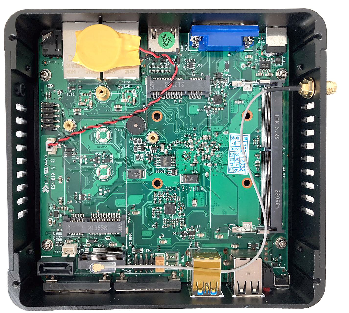 M2122 J6412 průmyslové mini PC, barebone, fanless