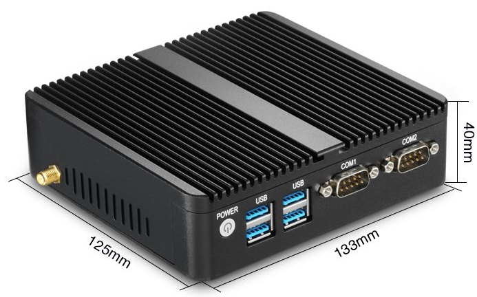 M2122 J6412 průmyslové mini PC, barebone, fanless