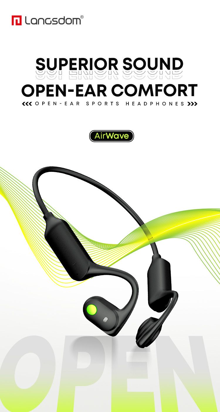 Bezdrátová sportovní sluchátka AirWave pro bezpečný poslech, briv 
