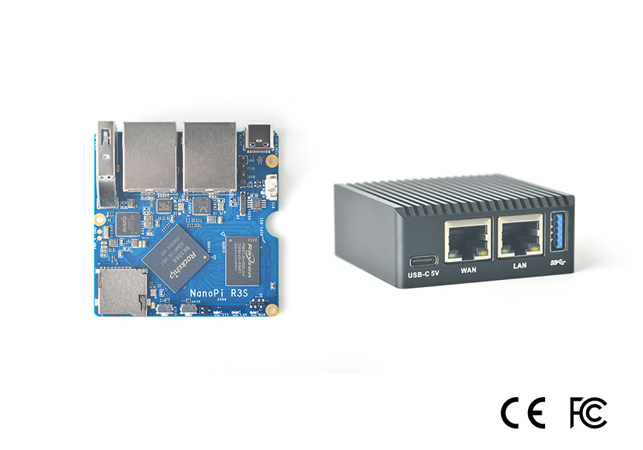 NanoPi R3S Combo s krabicí, briv