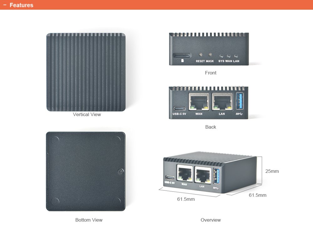 NanoPi R3S Combo s krabicí, briv