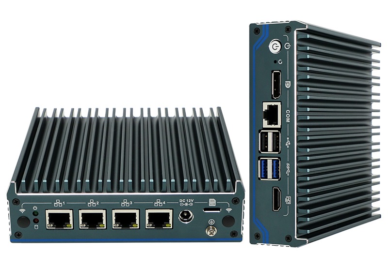 N1241 Průmyslové Mini PC Barebone Fanless N100, briv