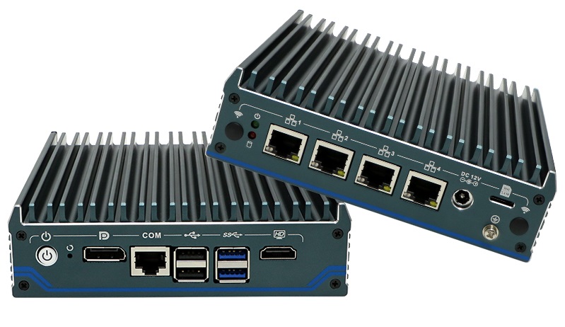 N1241 Průmyslové Mini PC Barebone Fanless N100, briv