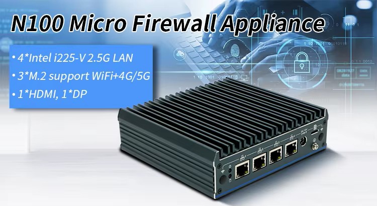 N1241 Průmyslové Mini PC Barebone Fanless N100, briv