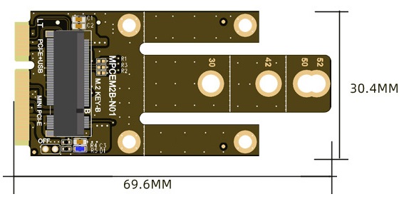 MPCEM2B-N01 mPCI-E na M.2 KEY-B adaptér, briv