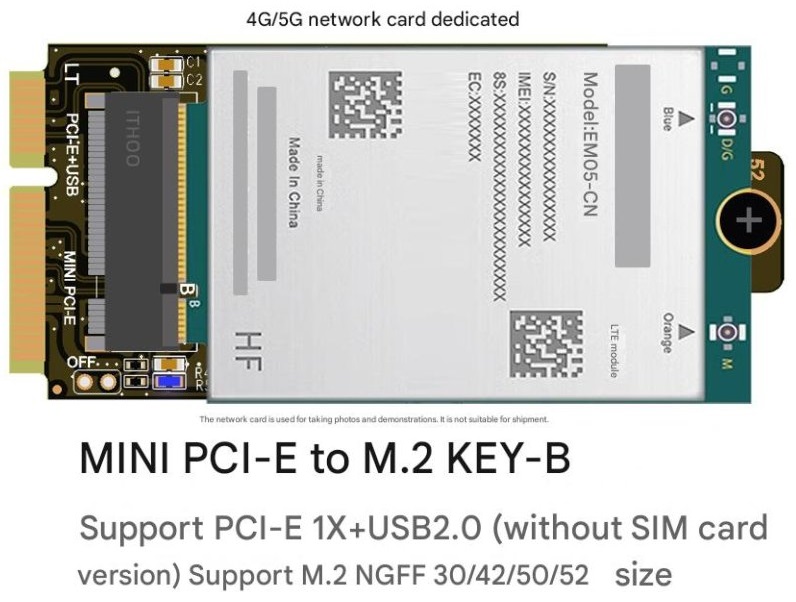 MPCEM2B-N01 mPCI-E na M.2 KEY-B adaptér, briv