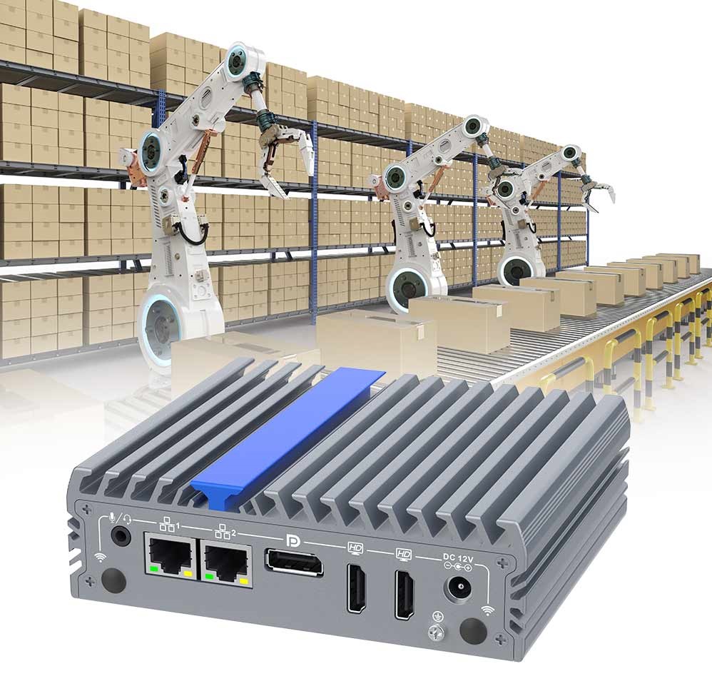 IEXP-302, J3710 průmyslové mini PC, bezventilátorové, 12V, Barebone, briv