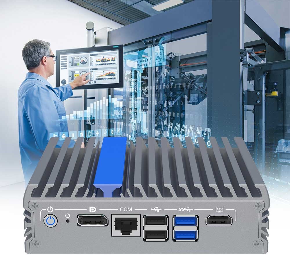 IEXP-304 Průmyslové PC, Intel N100, 4× 2.5G LAN, bezventilátorové, briv