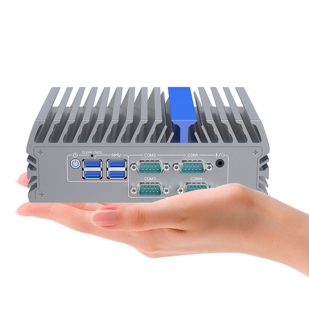 IEXP-332 průmyslové PC, Intel N100, 2× HDMI, VGA, 4× COM, Dual LAN, Barebone, briv