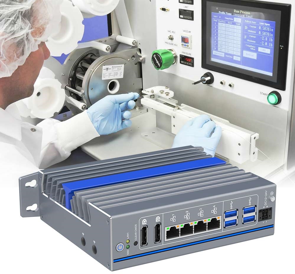 IEXP-512 Průmyslový počítač, 4× LAN, bezventilátorový, briv