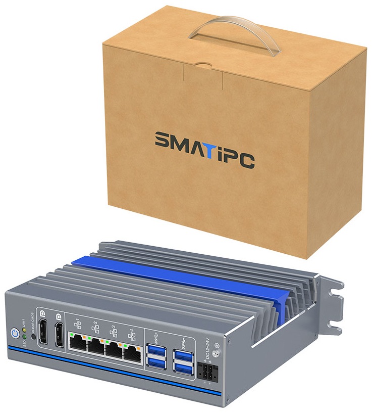 IEXP-512 Průmyslový počítač, 4× LAN, bezventilátorový, briv