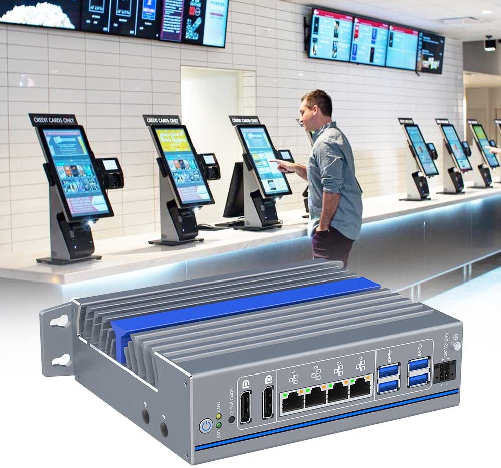 IEXP-512 Průmyslový počítač, 4× LAN, bezventilátorový, briv