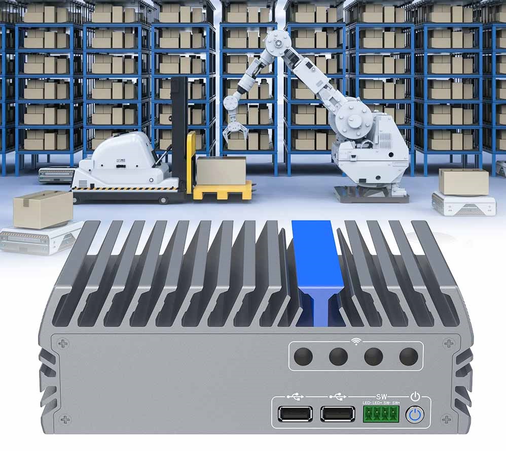 IEXP-522 průmyslový počítač, 2× 2.5G LAN, 6× COM, fanless, briv