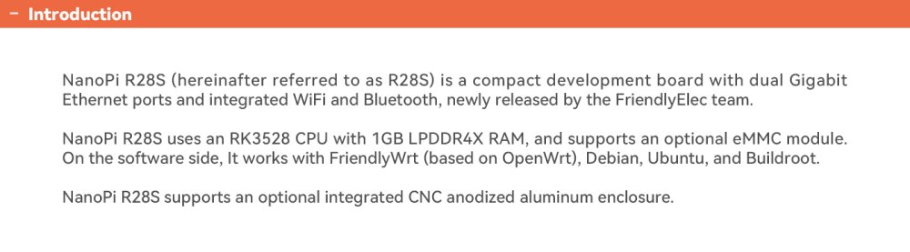 NanoPi R28S Combo – vývojová deska s Wi-Fi 6 a dual Gigabit Ethernet FriendlyElec, briv