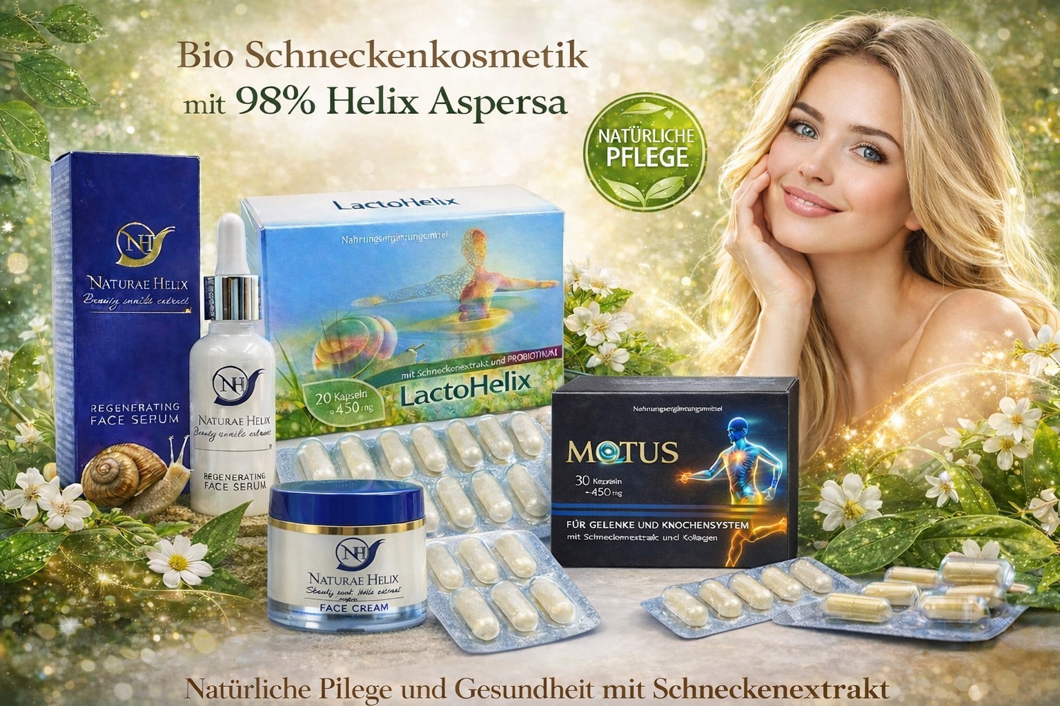 Bio Schneckenkosmetik mit 98% Helix Aspersa – natürliche Pflege mit Schneckenextrakt von Naturae Helix