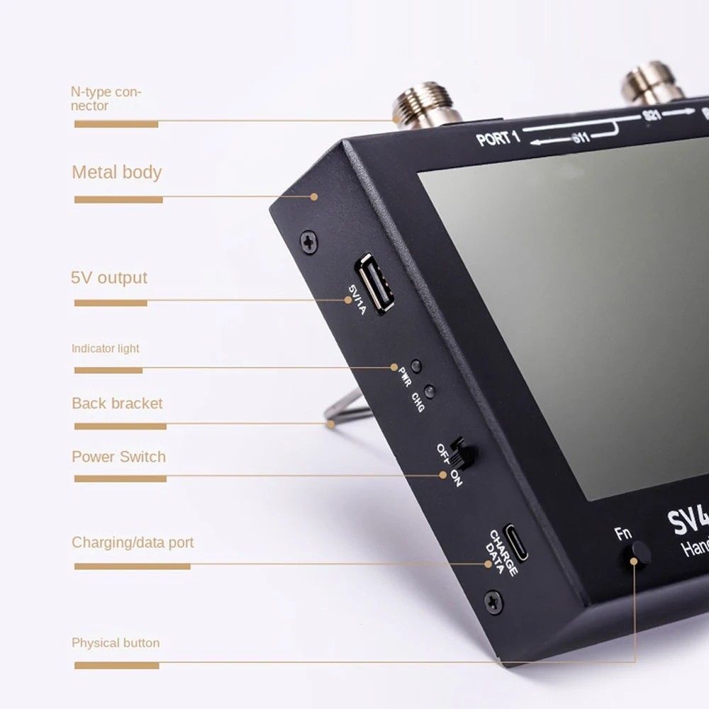 SV4401A 4.4G VNA s kapacitní dotykovou obrazovkou, briv