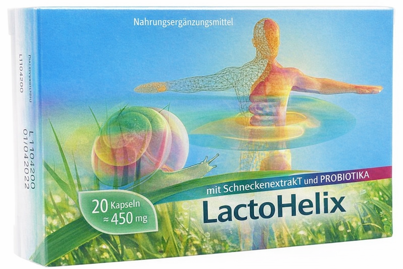 LactoHelix Probiotikum mit Schneckenextrakt – Nahrungsergänzungsmittel zur Unterstützung der Darmflora und Magen-Darm-Gesundheit, 20 Kapseln