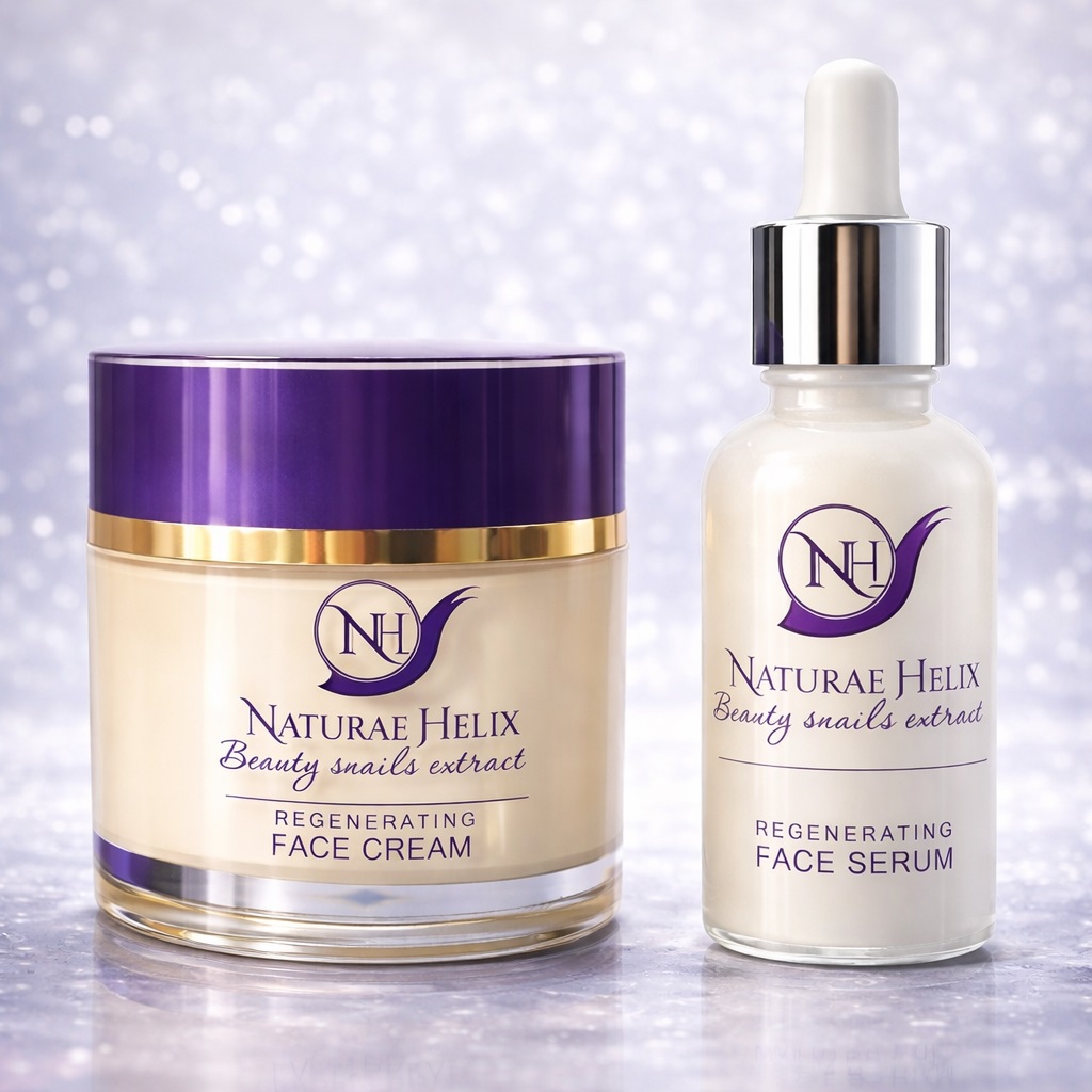 Naturae Helix Schneckenschleim Gesichtscreme und regenerierendes Serum mit Helix Aspersa Extrakt – natürliche Schneckenkosmetik für Hautregeneration, Feuchtigkeit und Anti-Aging Hautpflege
