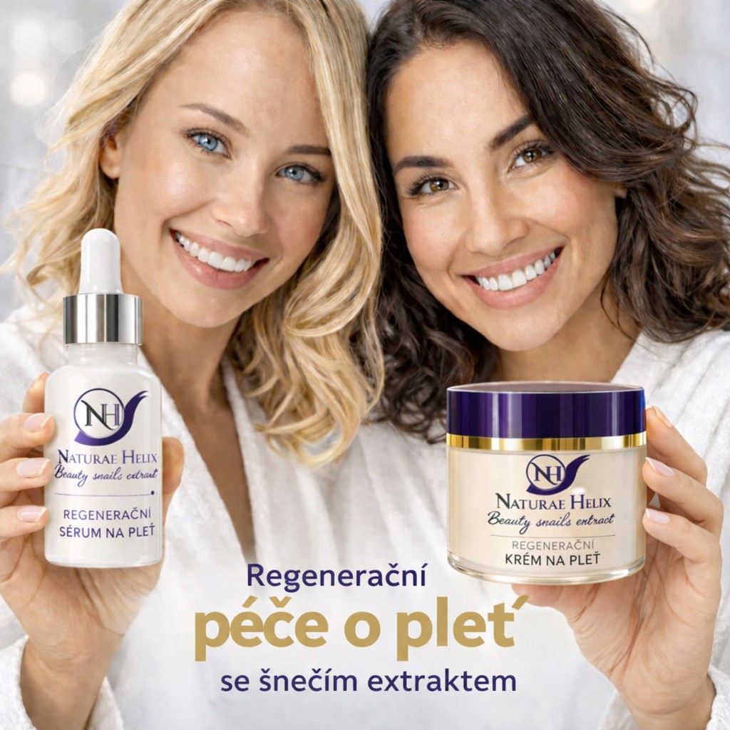 Naturae Helix regenerační sérum a krém na pleť se šnečím slizem – přírodní anti aging kosmetika pro hydrataci, regeneraci a mladistvou pleť