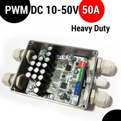 Obousměrný regulátor otáček pro stejnosměrné DC motory - PWM 10V-50V 50A