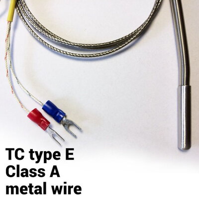 TC type E termočlánkové teplotní čidlo s kovovým opředením
