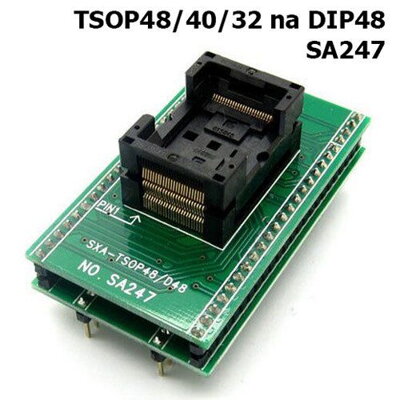 Testovací patice SMD 48pin TSOP48/40/32 na DIP48 SA247