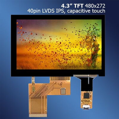 4.3" palcový TFT LCD displej 480x272 CT 40pin