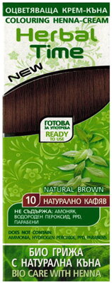 Herbal Time Henna přírodní barva na vlasy Přírodní hnědá 10 - 75 ml