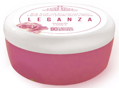 Leganza Růžovým olejem a jogurtem cukrový tělový peeling - 200ml